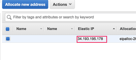 Copy your elastic IP