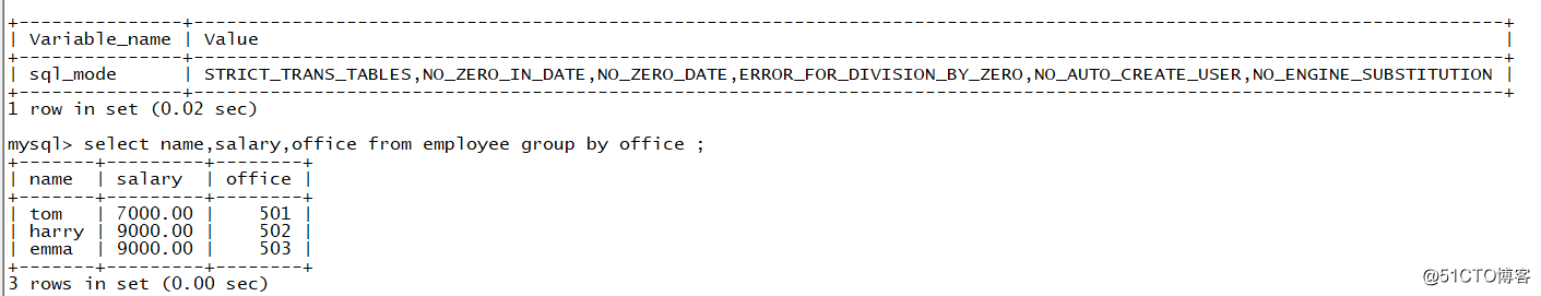 MySQL使用group by 报this is incompatible with sql_mod