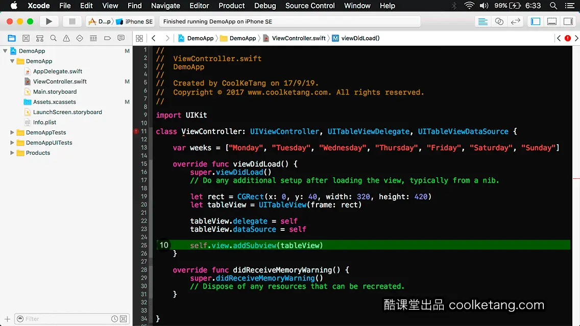 互动教程 for Xcode9 & Swift4-酷课堂