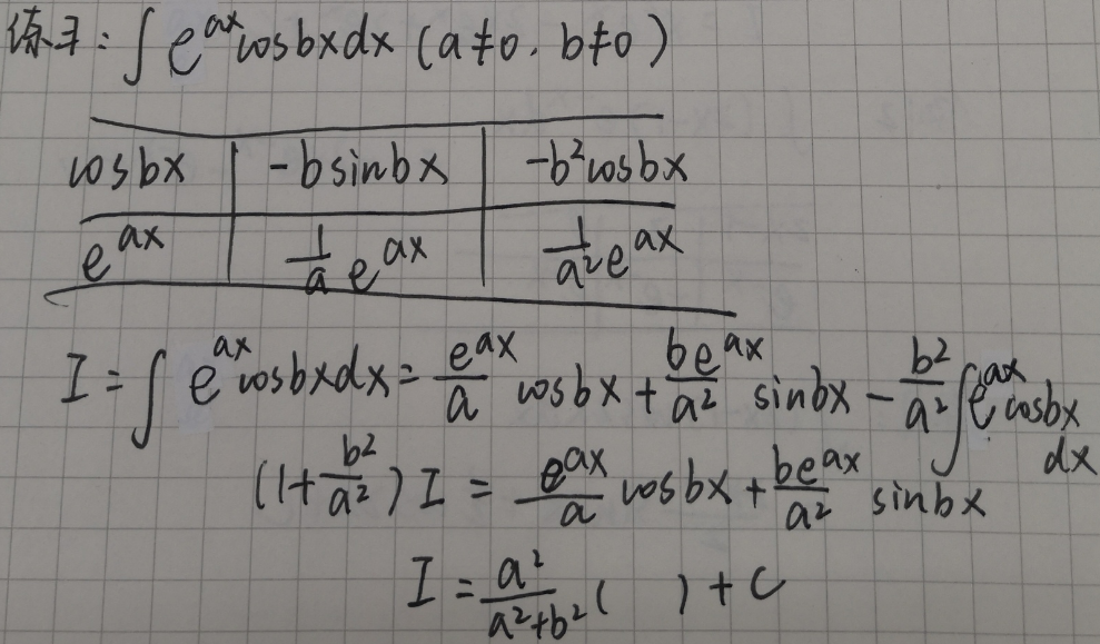 分部积分法的快速运算：表格法