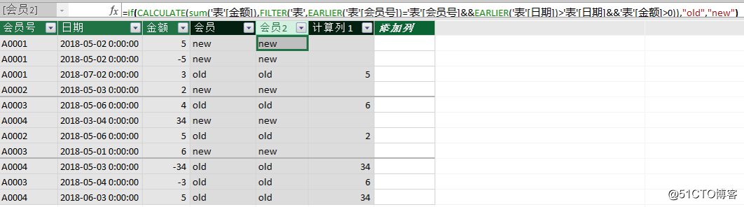 dax-新老会员的识别