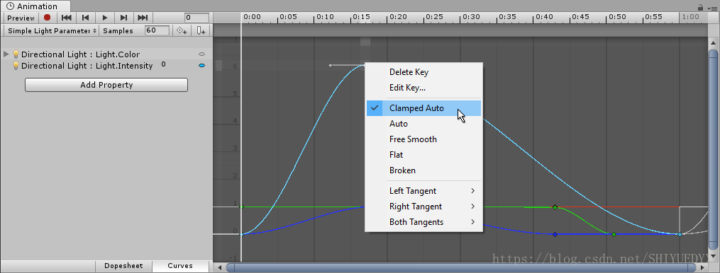 AnimationCurveTangentMenu