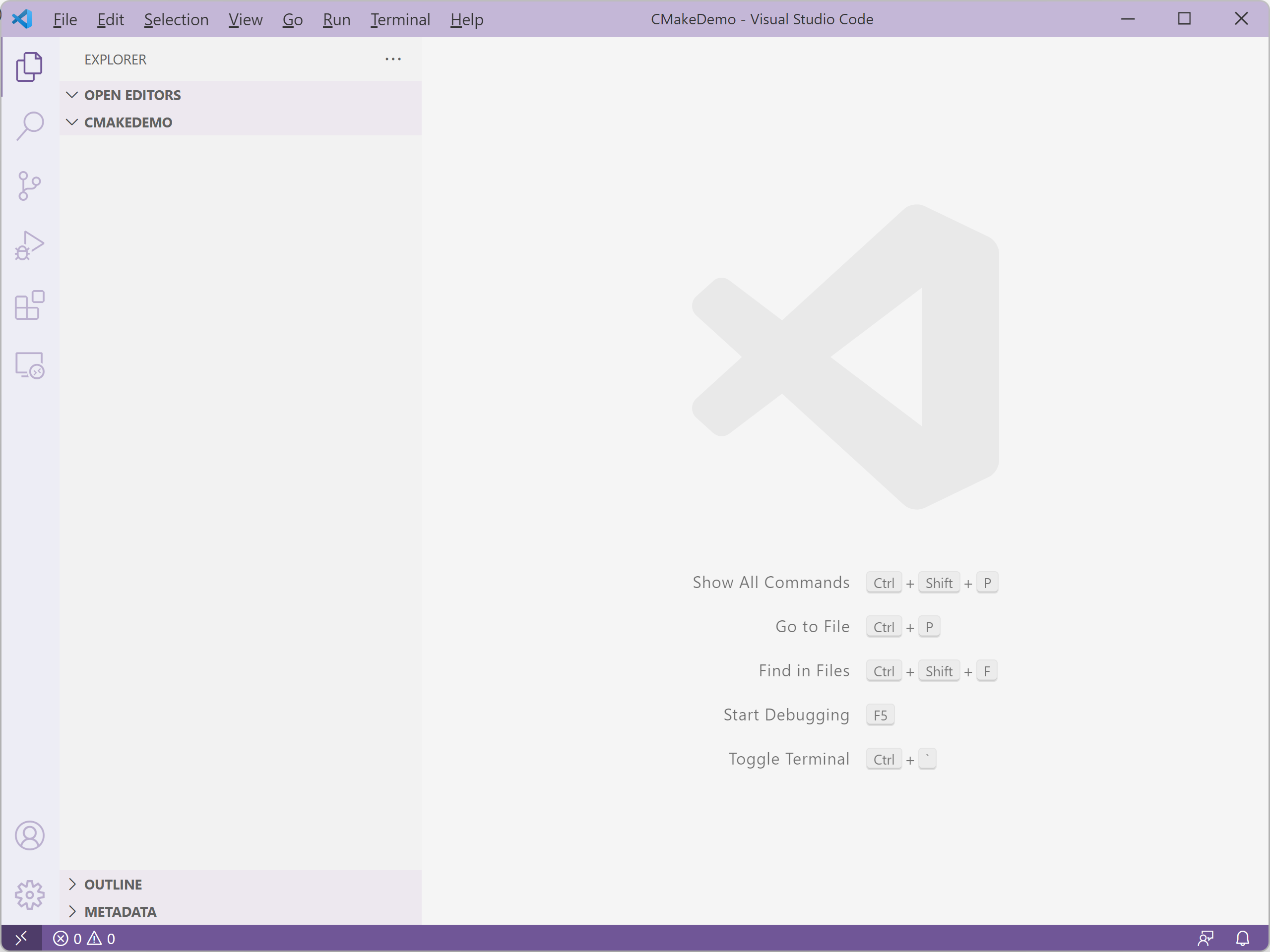 使用 Visual Studio Code 打开一个工作目录