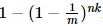 1−(1−1m)nk