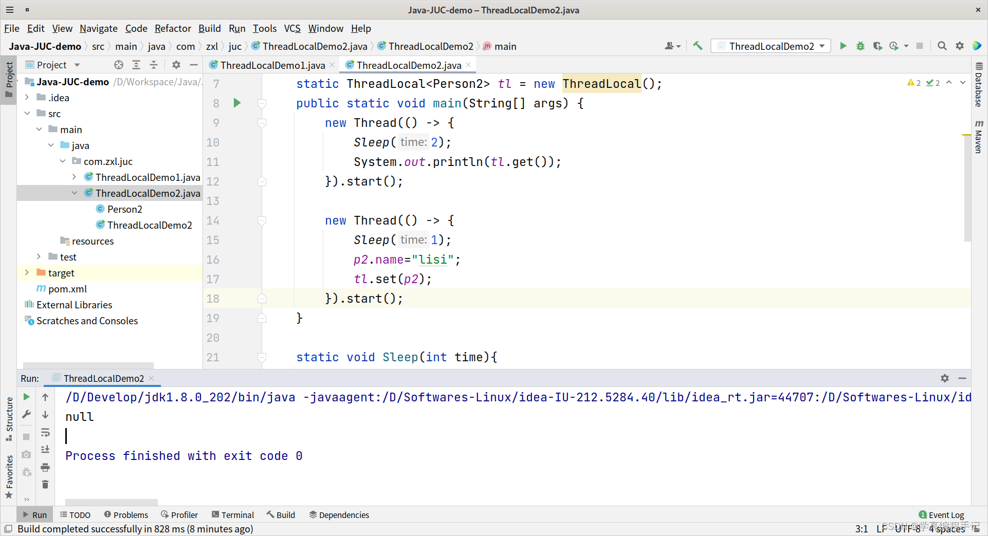 java基础：ThreadLocal入门demo_java threadlocal demo-CSDN博客