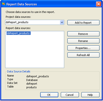 report data sources