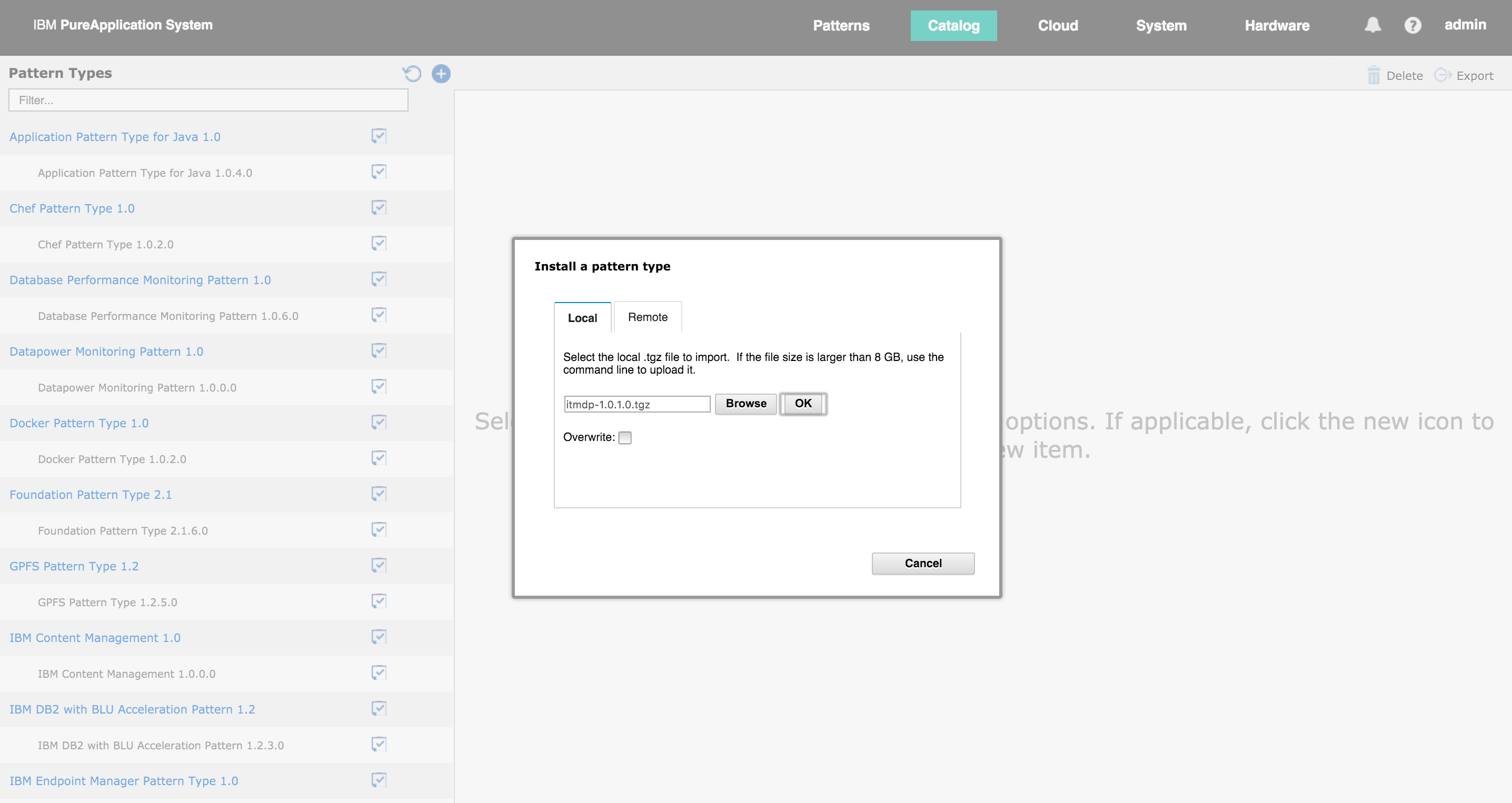 导入DataPower Monitoring模式类型