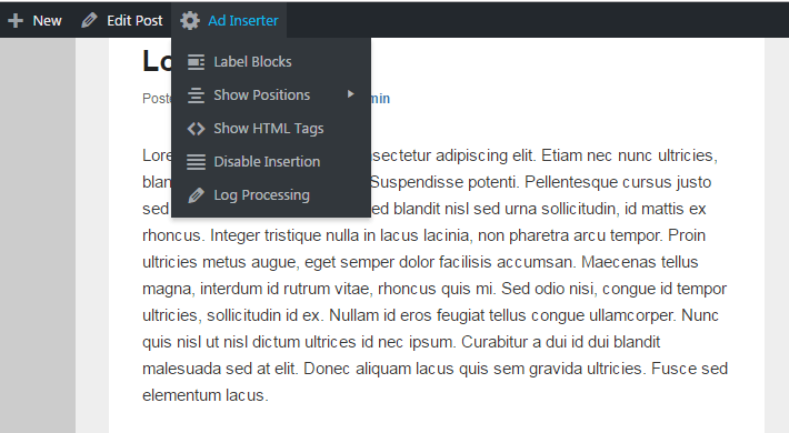 ad inserter debugging functions