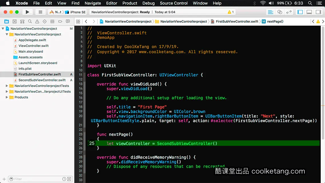 互动教程 for Xcode9 & Swift4-酷课堂