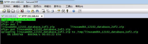 使用SecureCRT的SFTP将文件上传到Liunx系统上