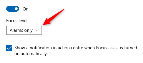 An example of the "Focus level" dropdown.