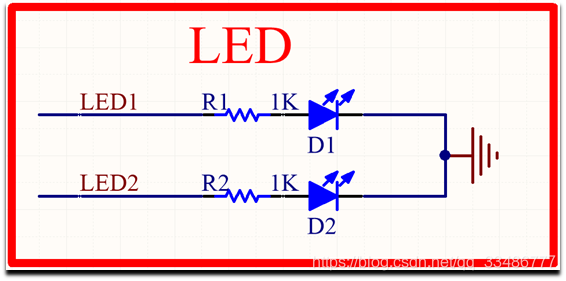 两个IO控制两颗LED