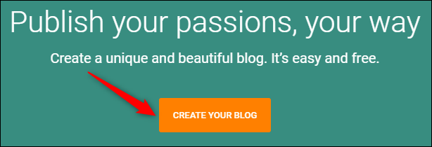 Blogger's "Create Your Blog" button.