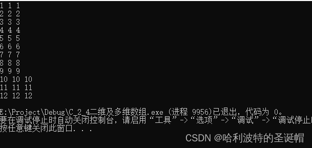 二维数组及指针插图13 在这里插入图片描述