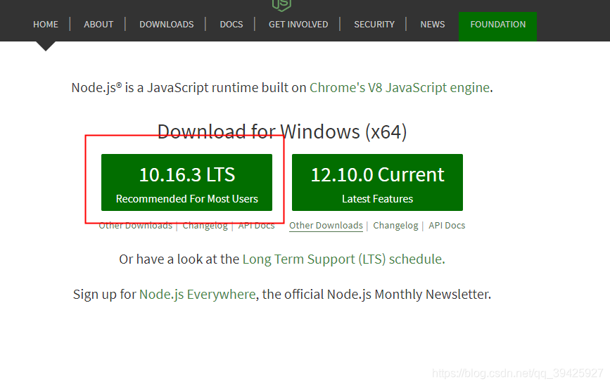 下载偶数LTS版本的nodejs