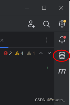 在idea右上角选择数据库,我的是新UI所以会有点区别