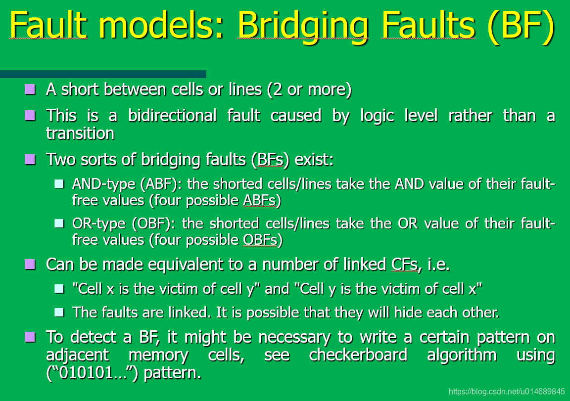 Memory testing 8----Fuctional RAM Modle------Bridging Fault (BF)_and ...