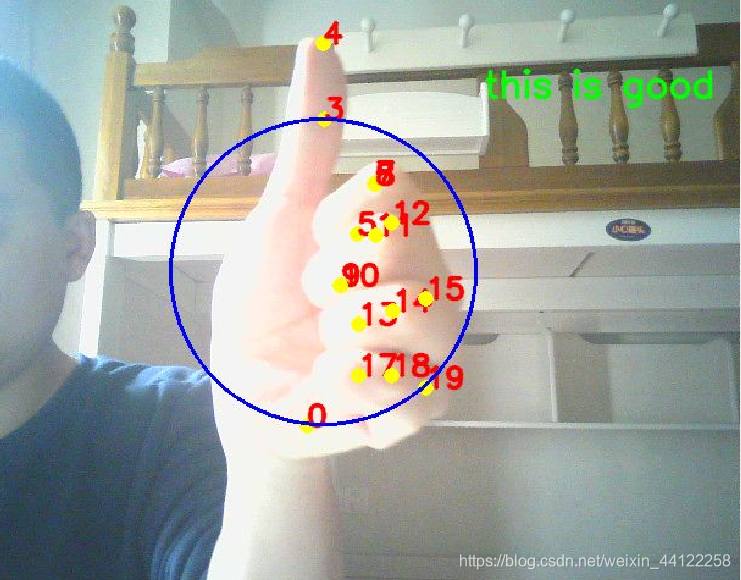 手势“竖大拇指”