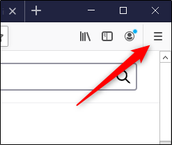 Hamburger menu for settings in Firefox