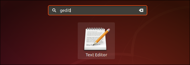 Launching gedit from the applications menu on Ubuntu's GNOME desktop