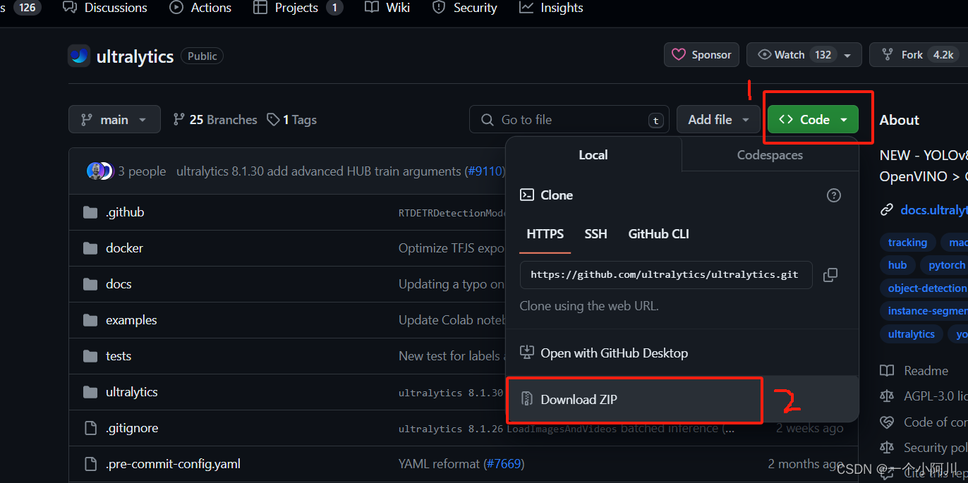 GitHub下载项目文件