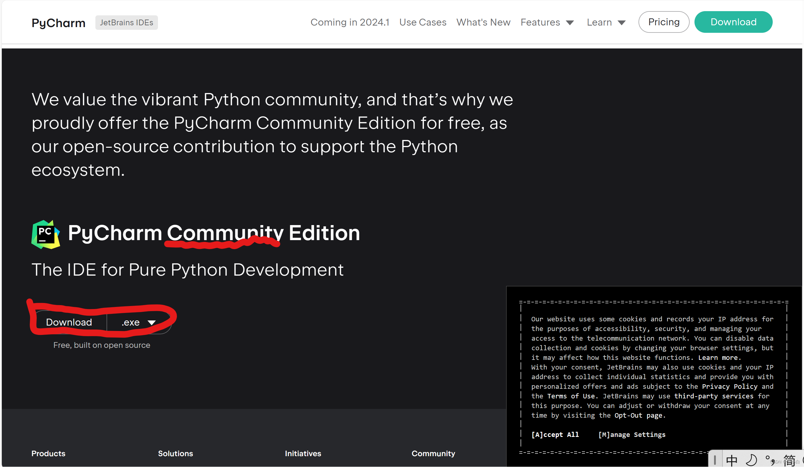 Python及Pycharm安装教程_pycharm community使用需要先下载python-CSDN博客