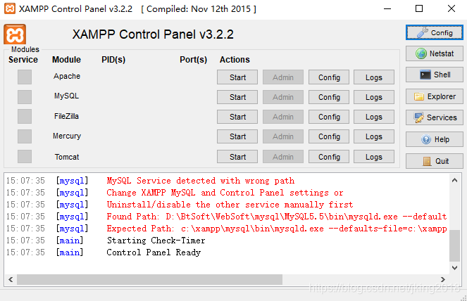 启动xampp