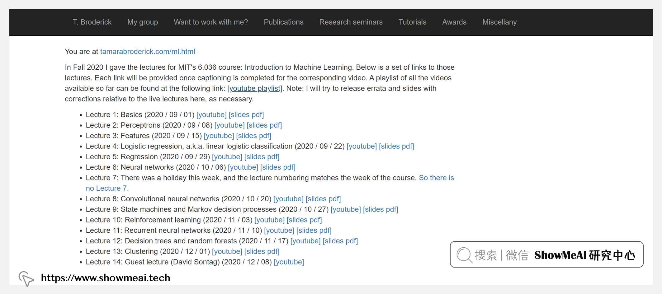 6.036; Introduction to Machine Learning; 机器学习导论