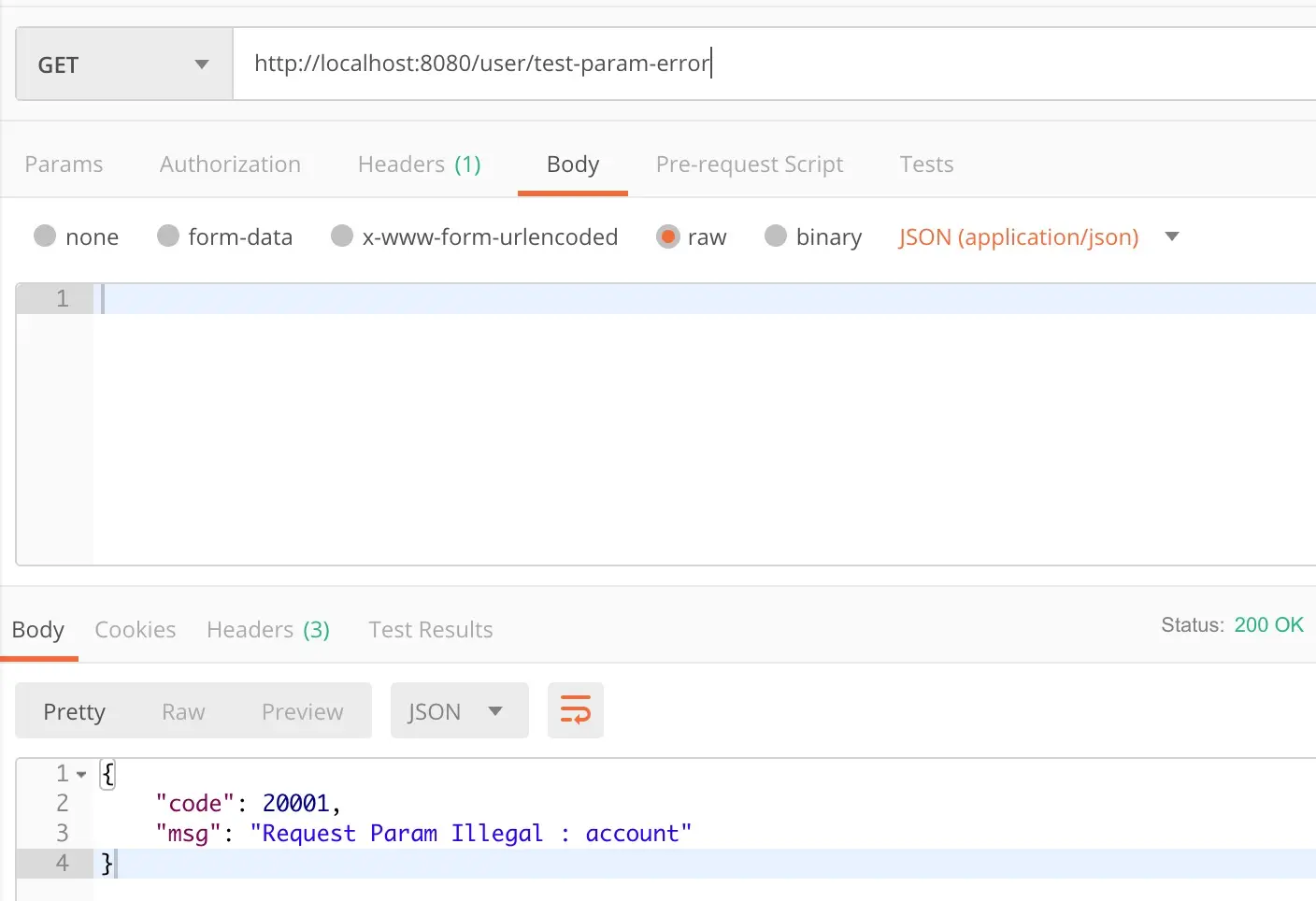 Test Param Error