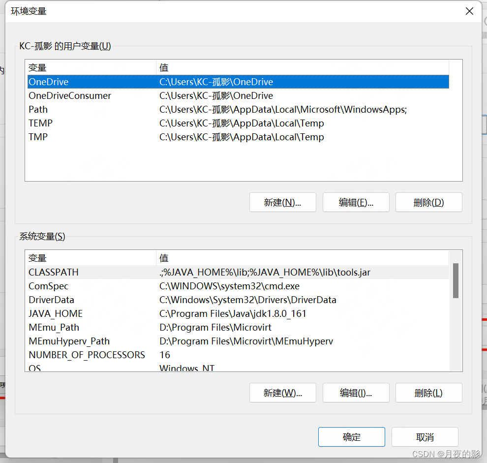 用户便令不用管，只需要操作系统变量
