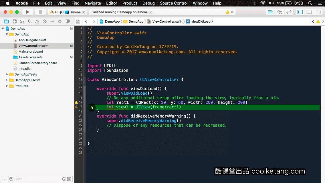 互动教程 for Xcode9 & Swift4-酷课堂