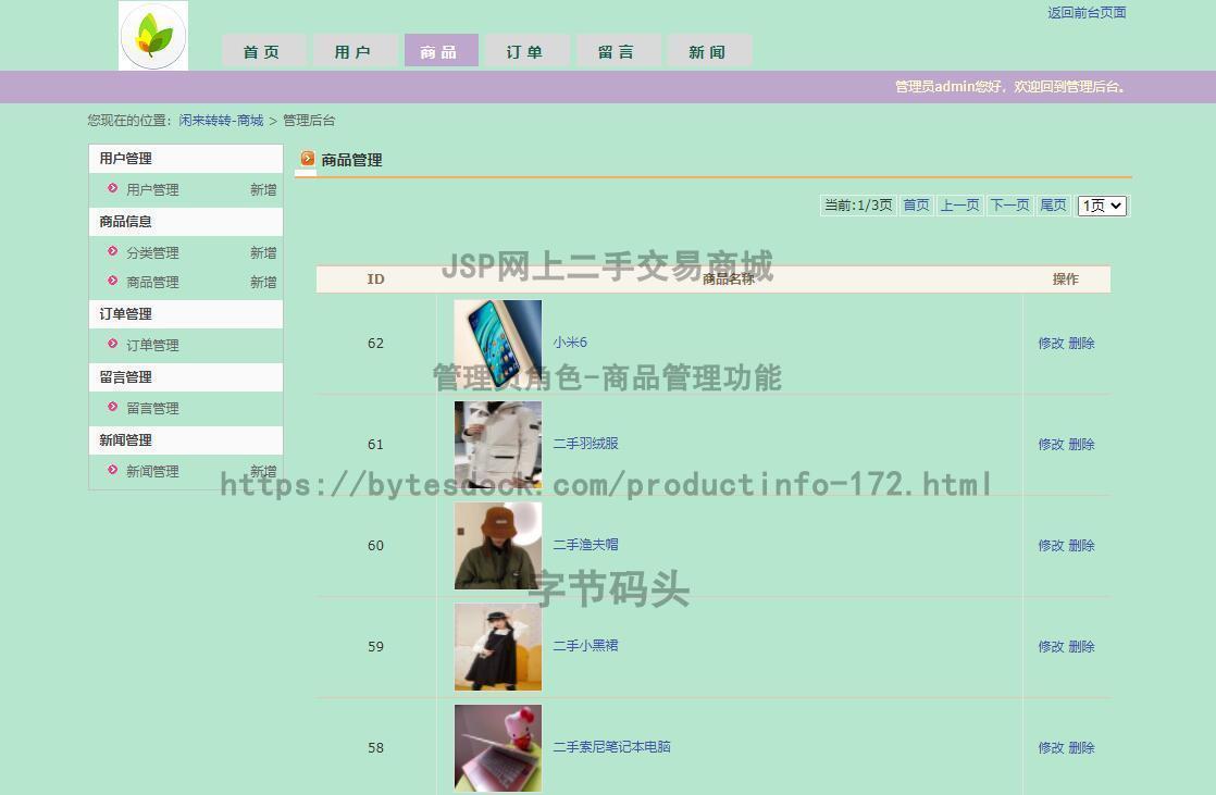 管理员角色-商品管理