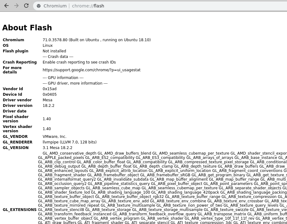 Adobe Flash - chrome://flash