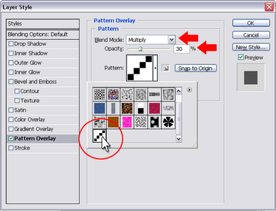 Figure 12. Setting pattern options