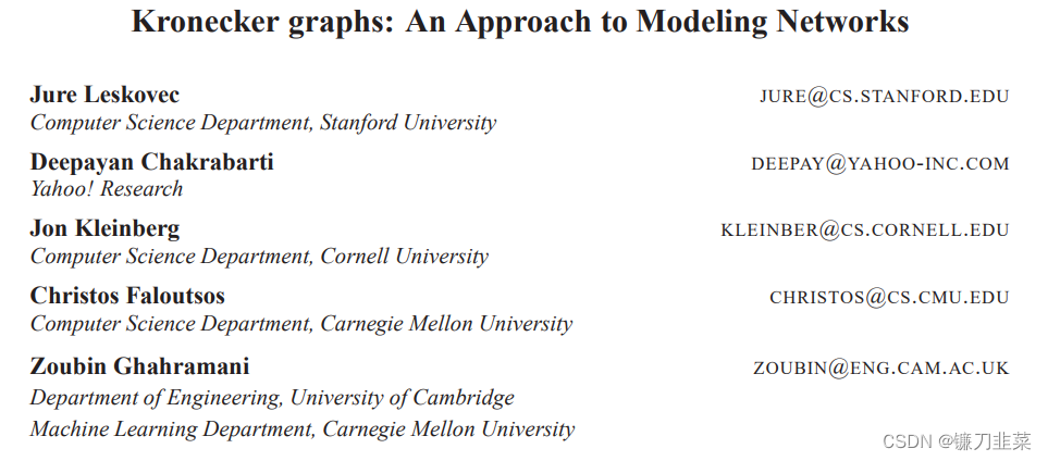 Kronecker Graphs