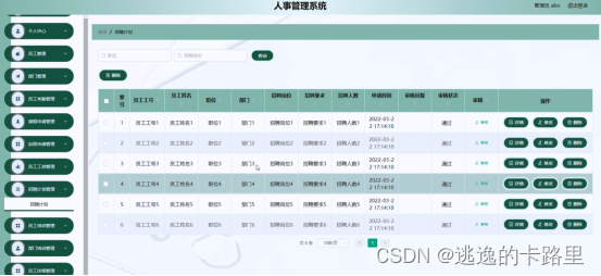 图5-8招聘计划管理界面图