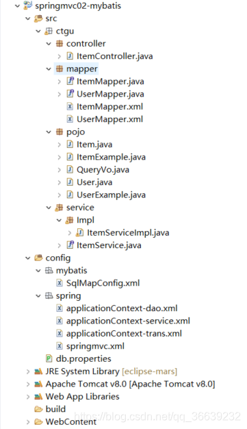 springmvc整合mybatis工程目录