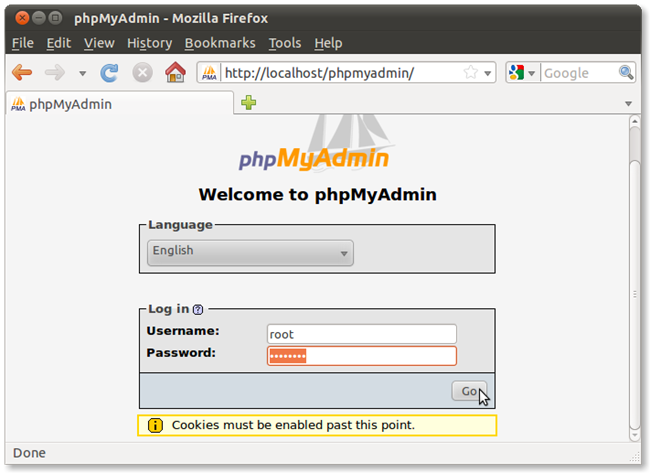 20 phpmyadmin success