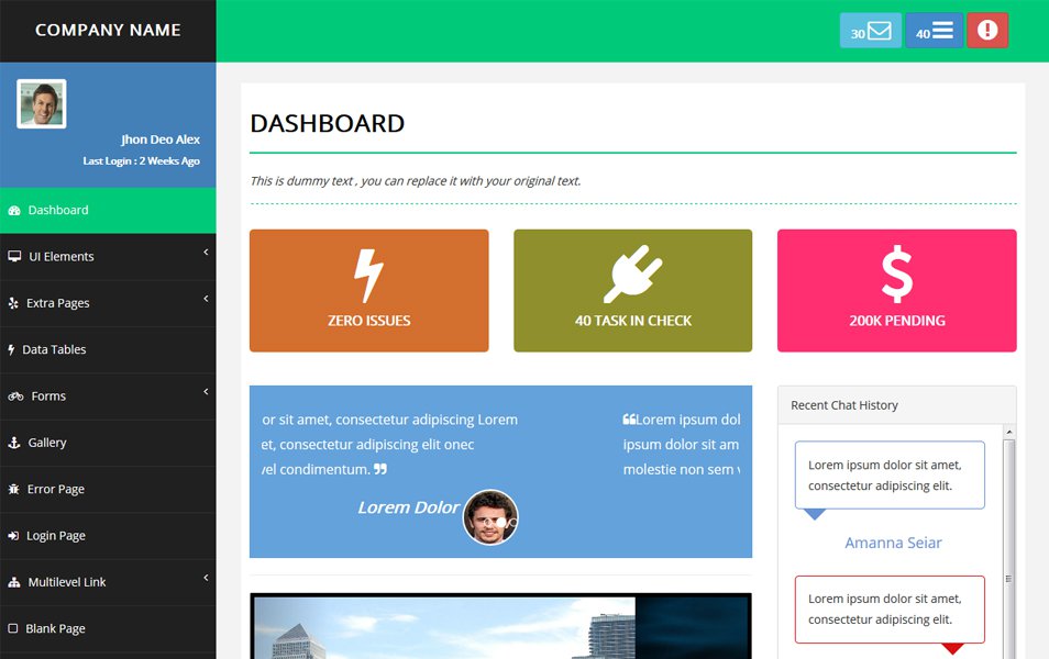 Bootstrap Responsive Advance Admin Template