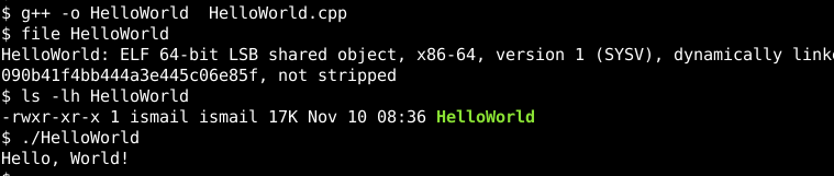 Compile Hello World Program Into Executable and Run