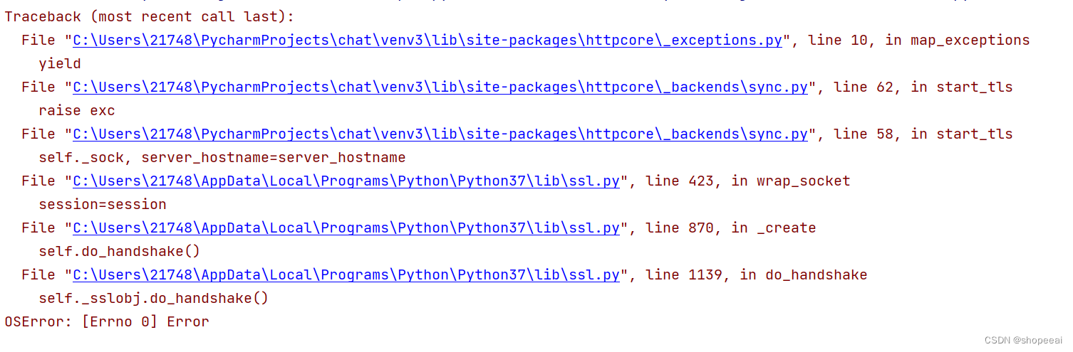 python调用openai api报错self._sslobj.do_handshake()OSError: [Errno 0] Error ...