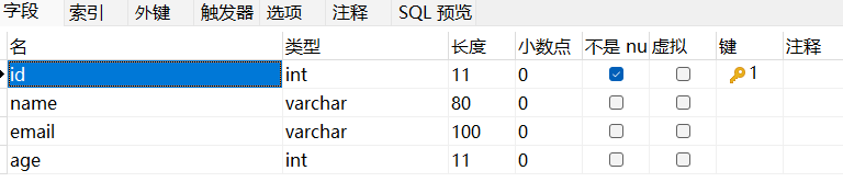 sql表