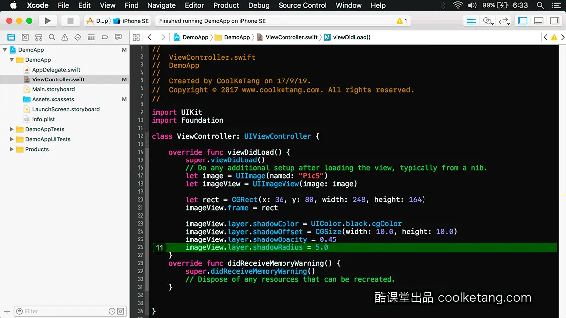 互动教程 for Xcode9 & Swift4-酷课堂