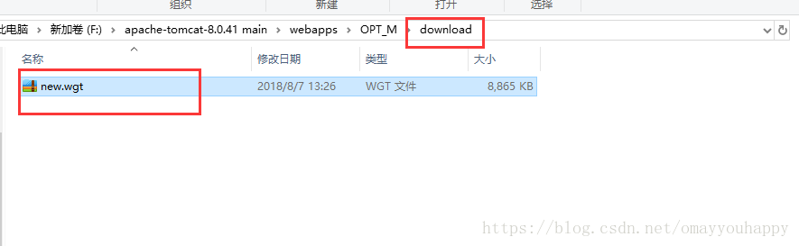 将更新包放在tomcat的download文件夹下面