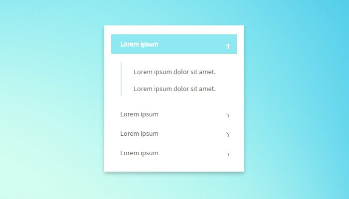 multi colored shiny sleek accordion menu ui