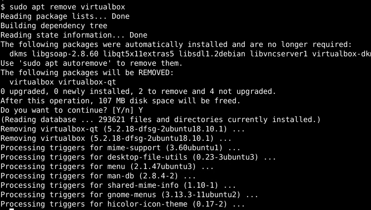 Uninstall/Remove VirtualBox From Ubuntu