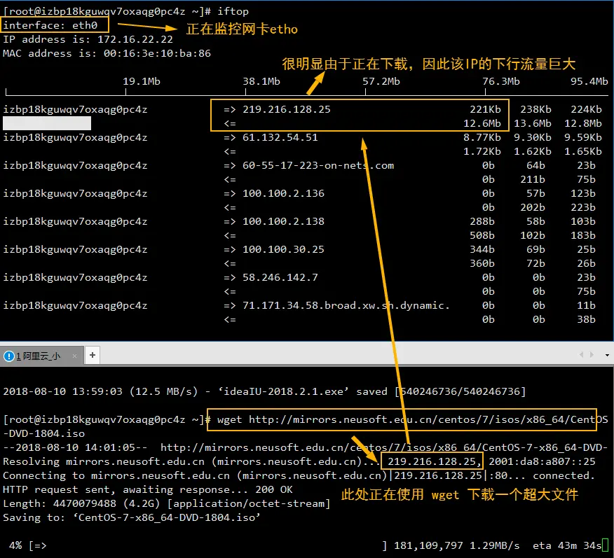 iftop 效果视图