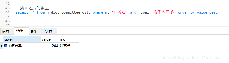 插入后的数值