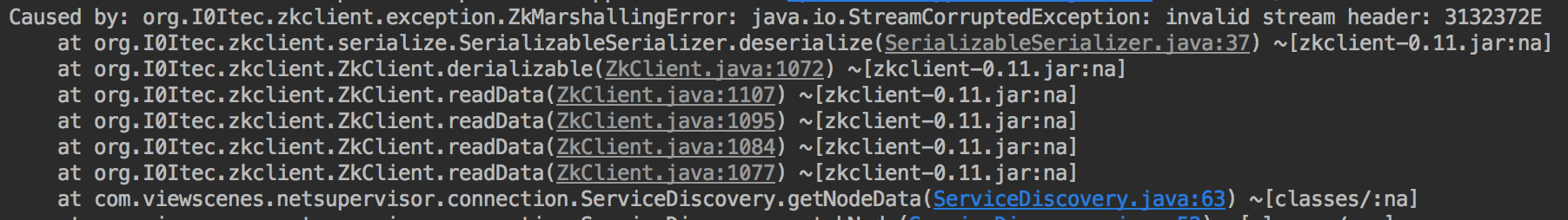 出现StreamCorruptedException报错