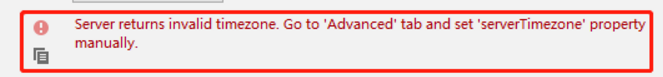 Server returns invalid timezone. Go to 'Advanced' tab and set 'serverTimezon propert